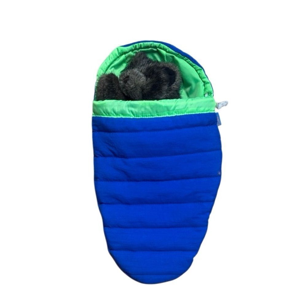 Folkmanis Bear in a Blue Sleeping Bag Puppet Rare Discontinued